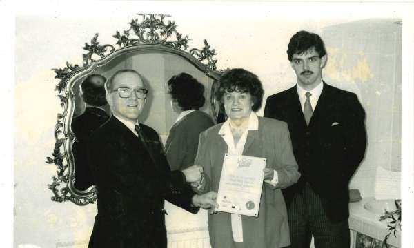 Florence Brend & Matthew Raistrick holding award