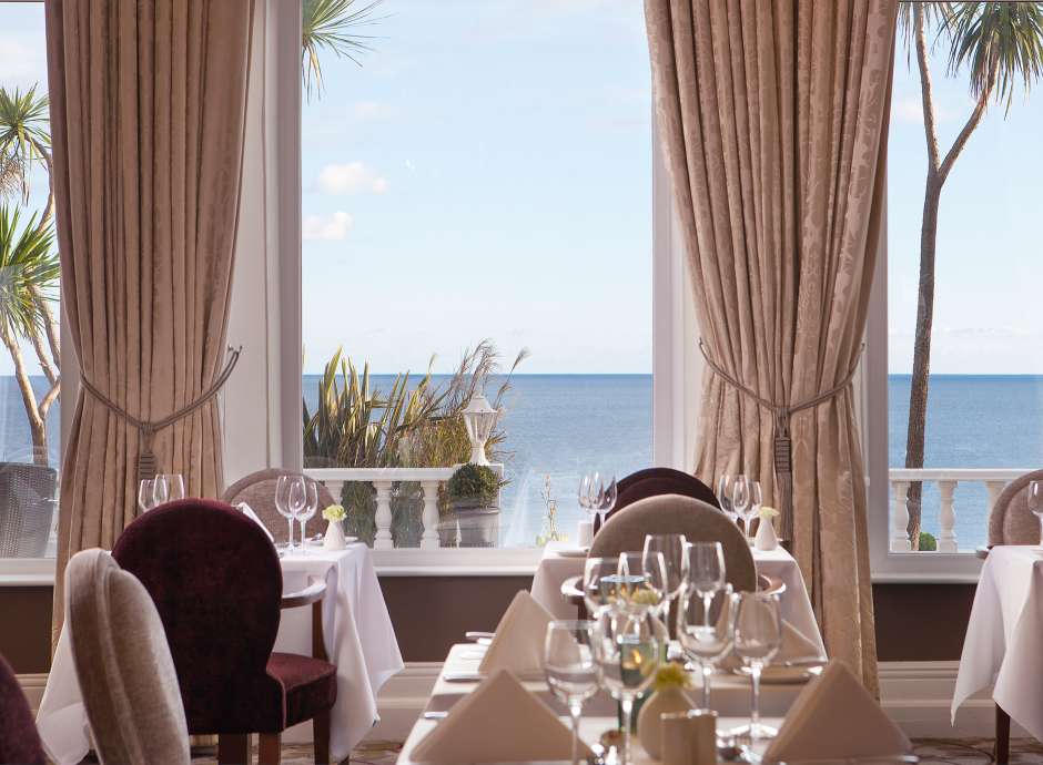 Royal Duchy hotel restaurant sea view