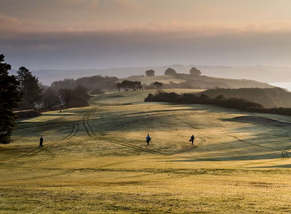 View of the 1st tee to fairway at Carlyon Bay Golf Course in Cornwall