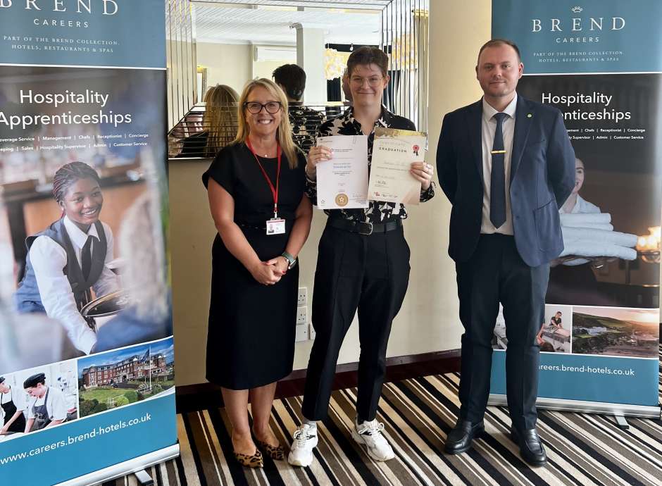 Apprentice at the Barnstaple Hotel presented Award