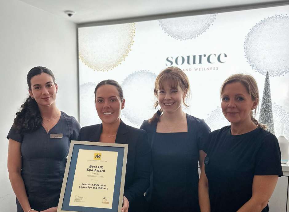 Source Spa team holding Best Spa Award