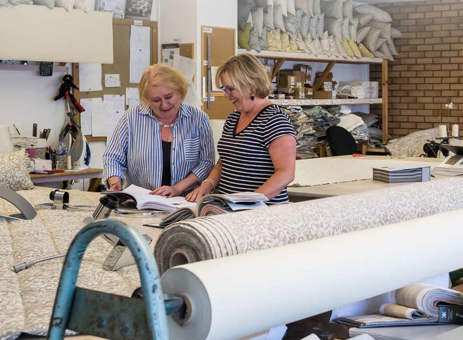 Two women in the sewing room