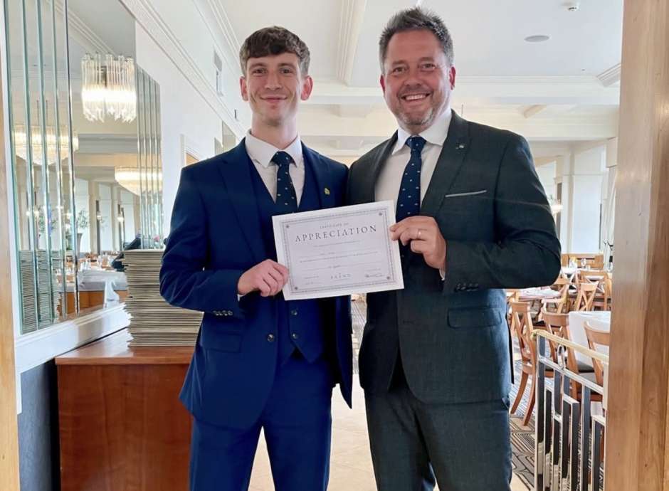 Liam Bailey & Pete Brend holding certificate 